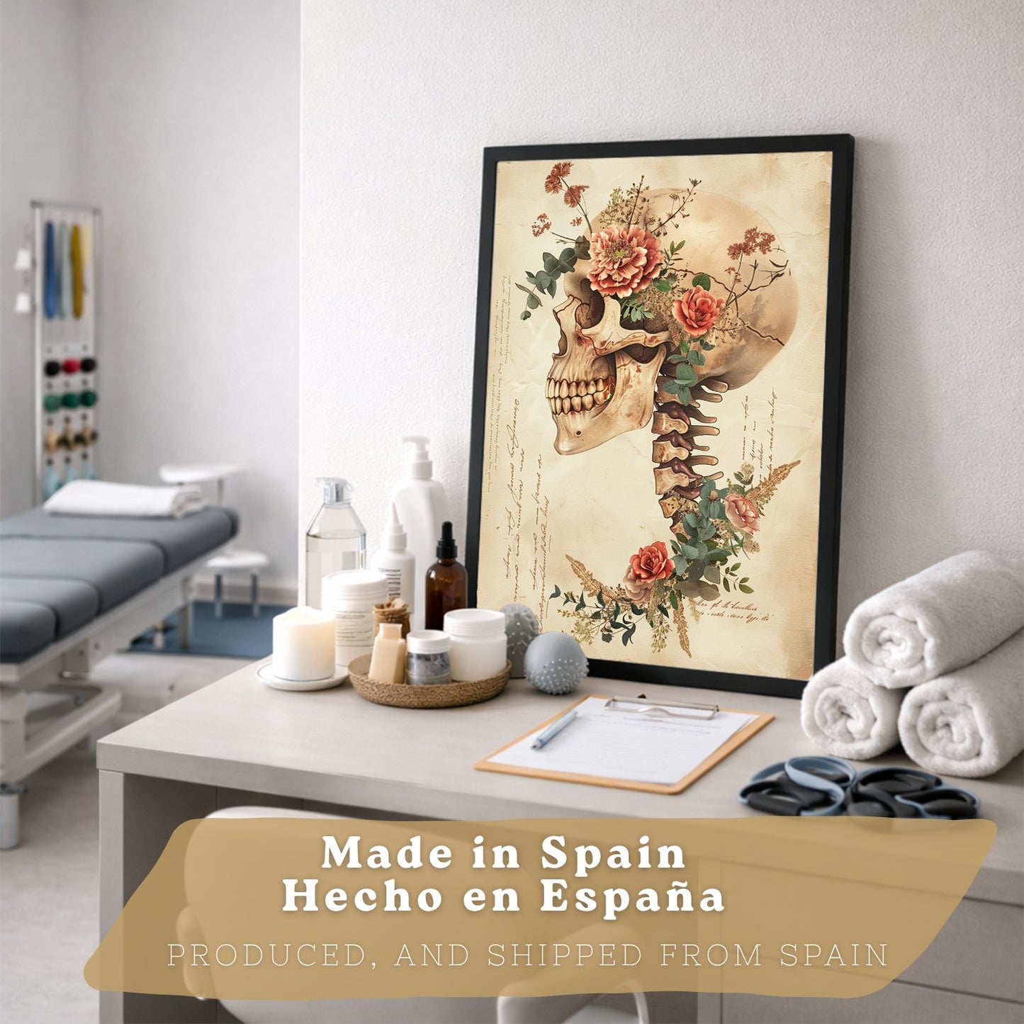 Colección de 6 posters anatómicos estilo antiguo para pared, ilustraciones médicas de corazón, cráneo, pulmones, riñones y cerebro con flores, fondo pergamino,