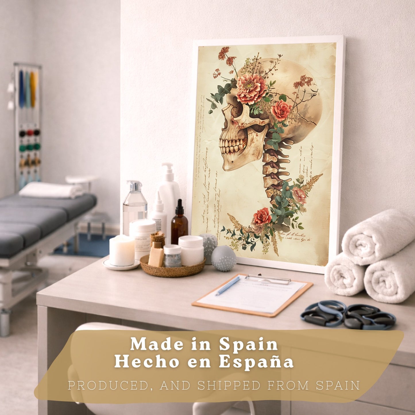 Colección de 6 posters anatómicos estilo antiguo para pared, ilustraciones médicas de corazón, cráneo, pulmones, riñones y cerebro con flores, fondo pergamino,