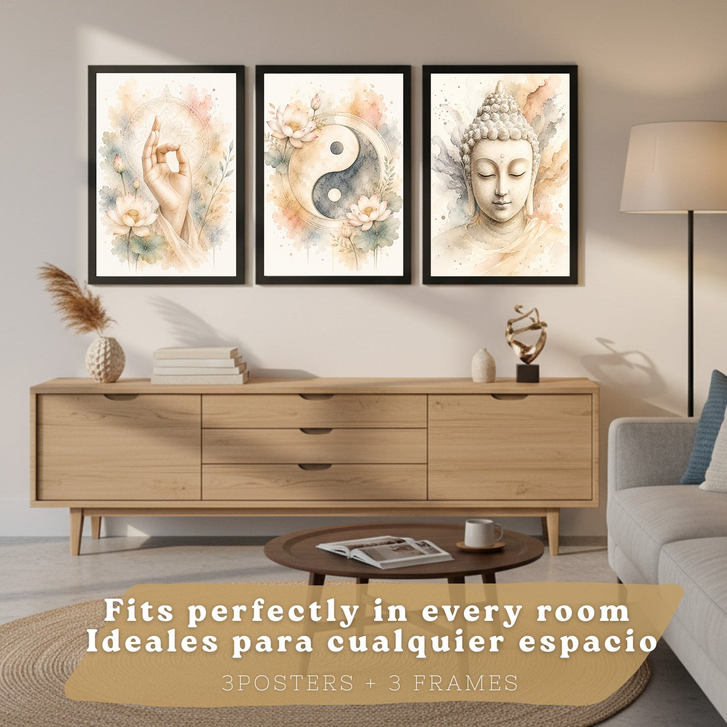 Posters Espirituales con Buda, Yin Yang y Arte de Meditación