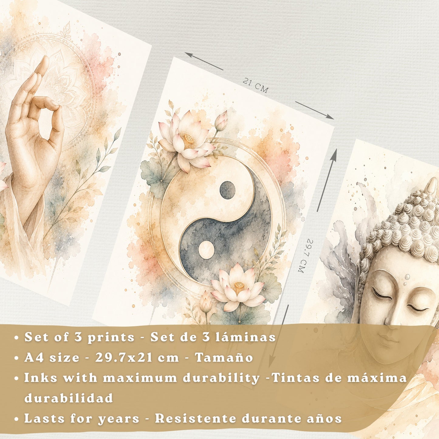 Posters Espirituales con Buda, Yin Yang y Arte de Meditación