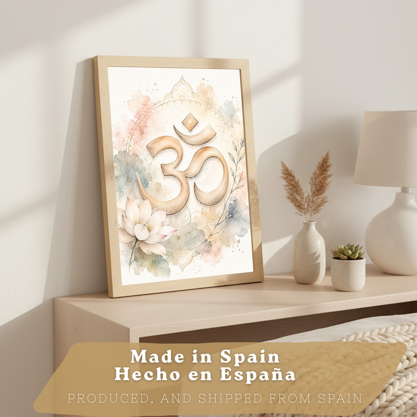Posters Espirituales con Rueda del Dharma, Yin Yang y Arte Om