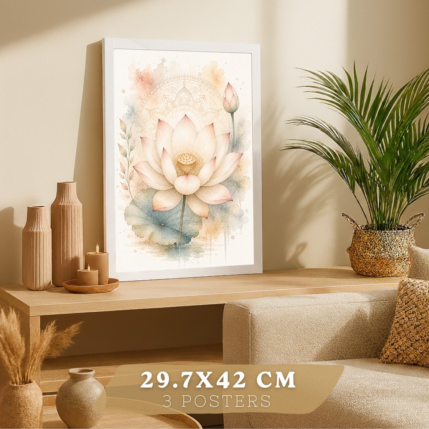 Posters Espirituales con Arte de Buda, Loto y Ganesha