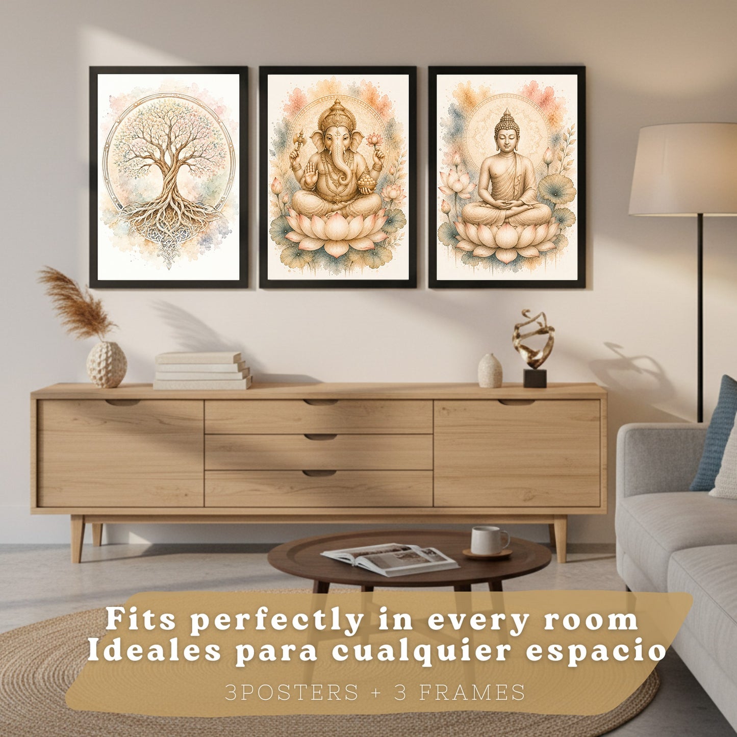 Posters Espirituales con Buda, Ganesha y Arte del Árbol de la Vida