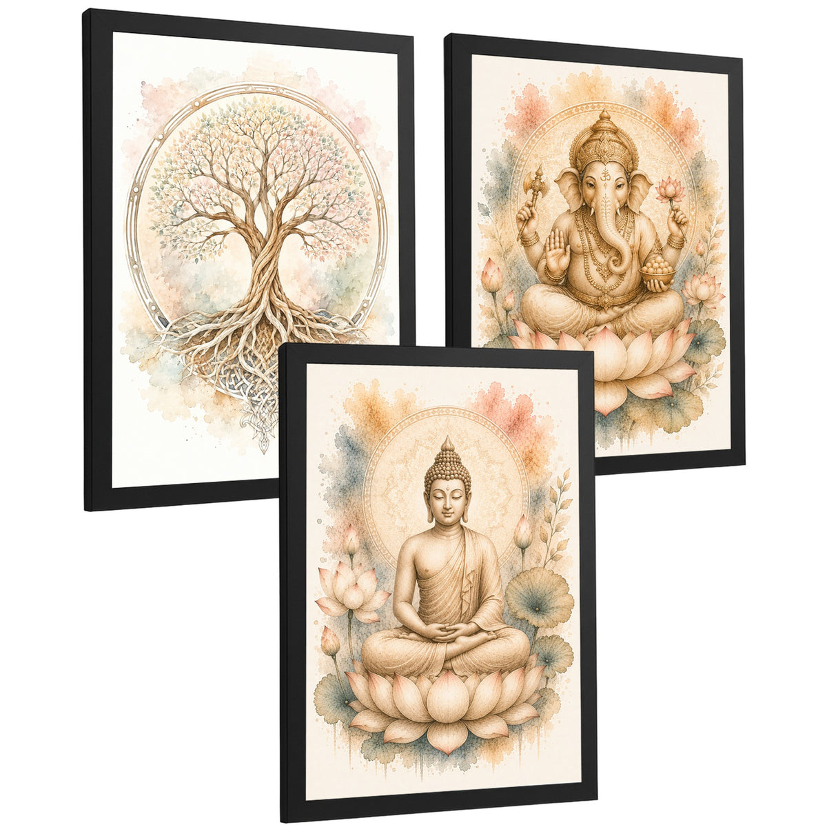 Posters Espirituales con Buda, Ganesha y Arte del Árbol de la Vida