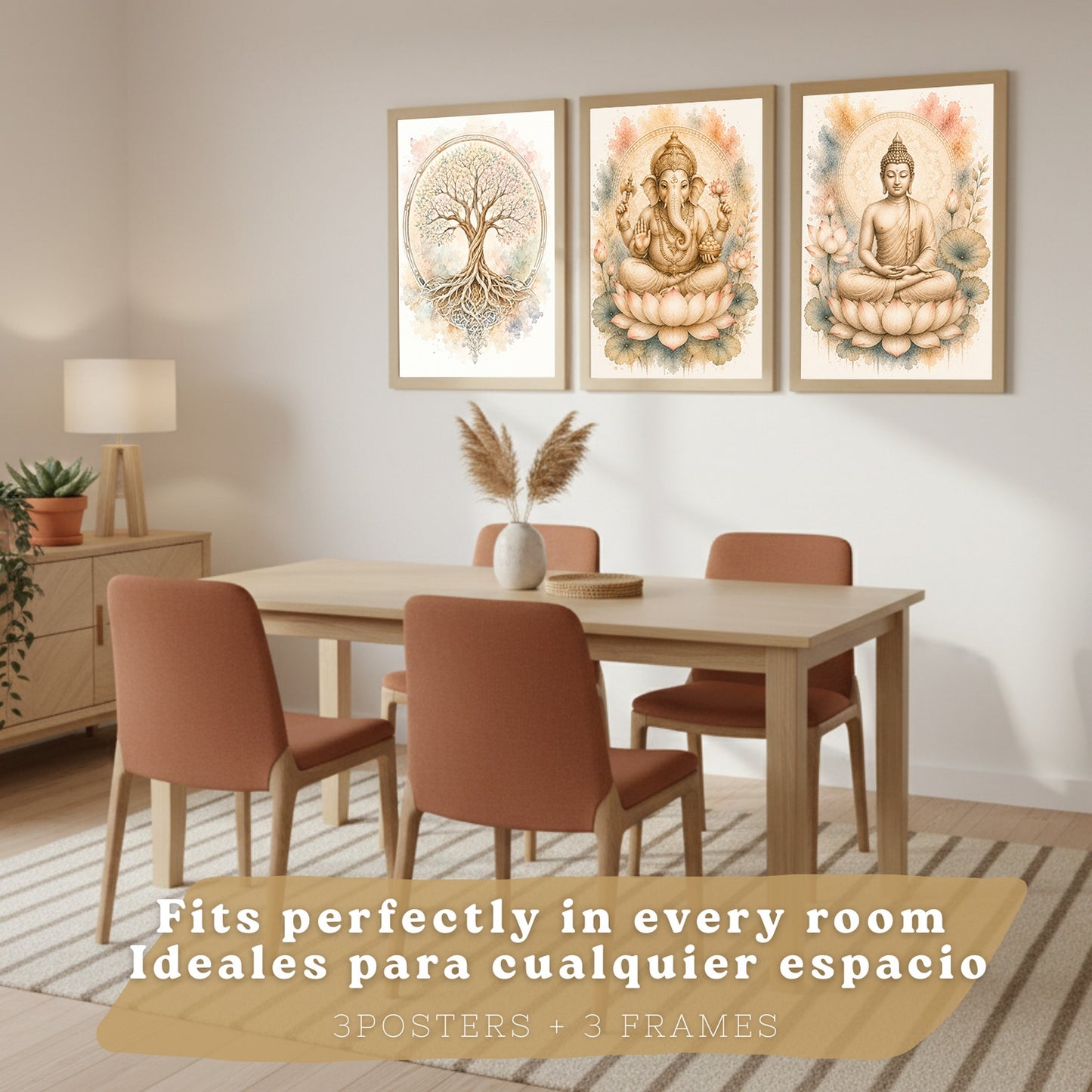 Posters Espirituales con Buda, Ganesha y Arte del Árbol de la Vida