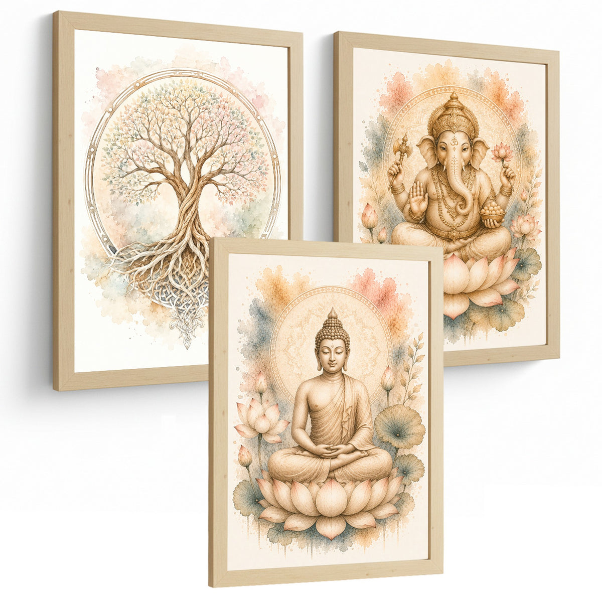 Posters Espirituales con Buda, Ganesha y Arte del Árbol de la Vida