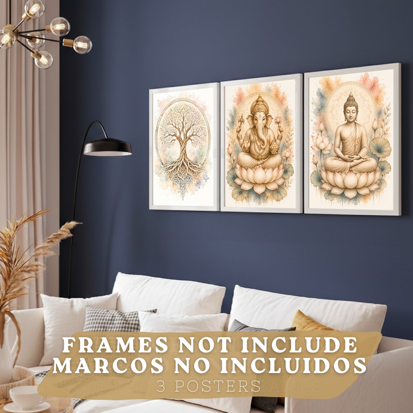 Posters Espirituales con Buda, Ganesha y Arte del Árbol de la Vida