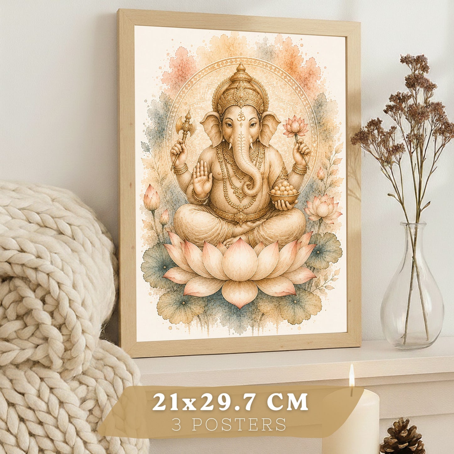 Posters Espirituales con Buda, Ganesha y Arte del Árbol de la Vida