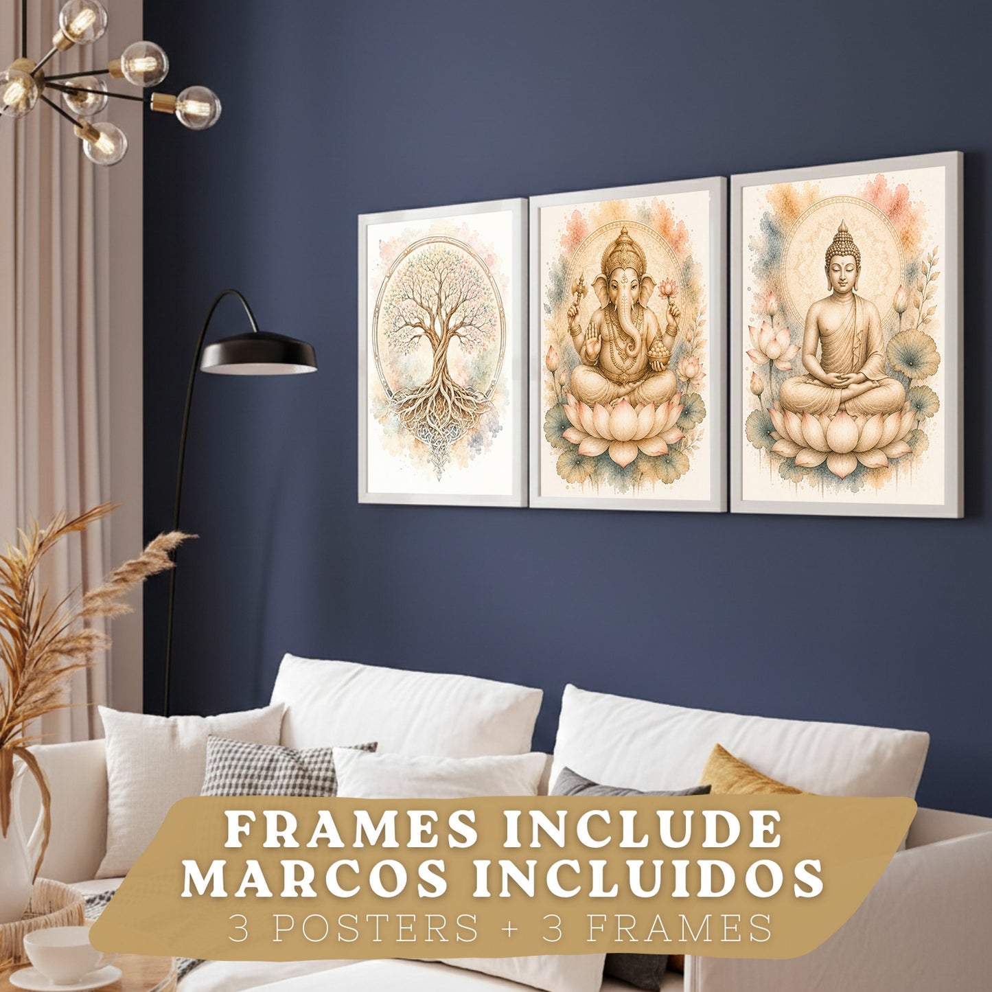 Posters Espirituales con Buda, Ganesha y Arte del Árbol de la Vida