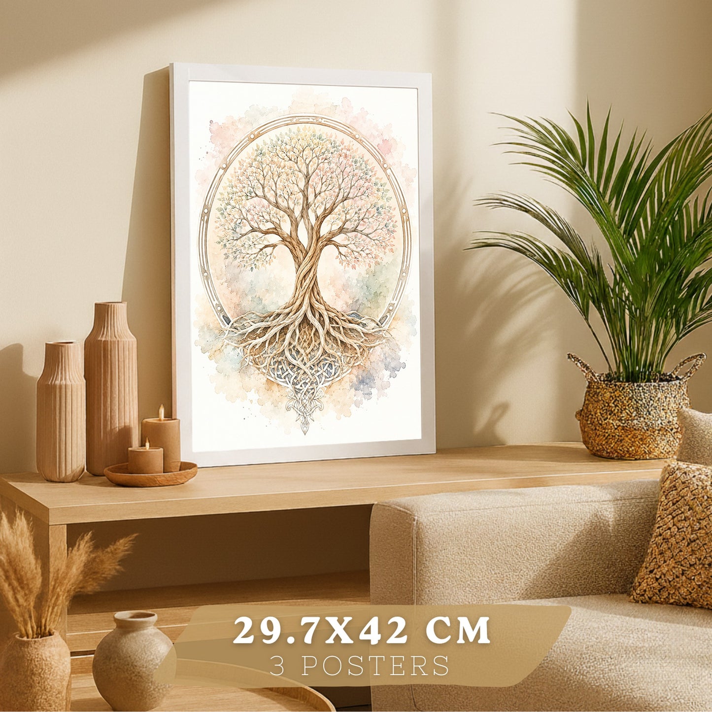 Posters Espirituales con Buda, Ganesha y Arte del Árbol de la Vida