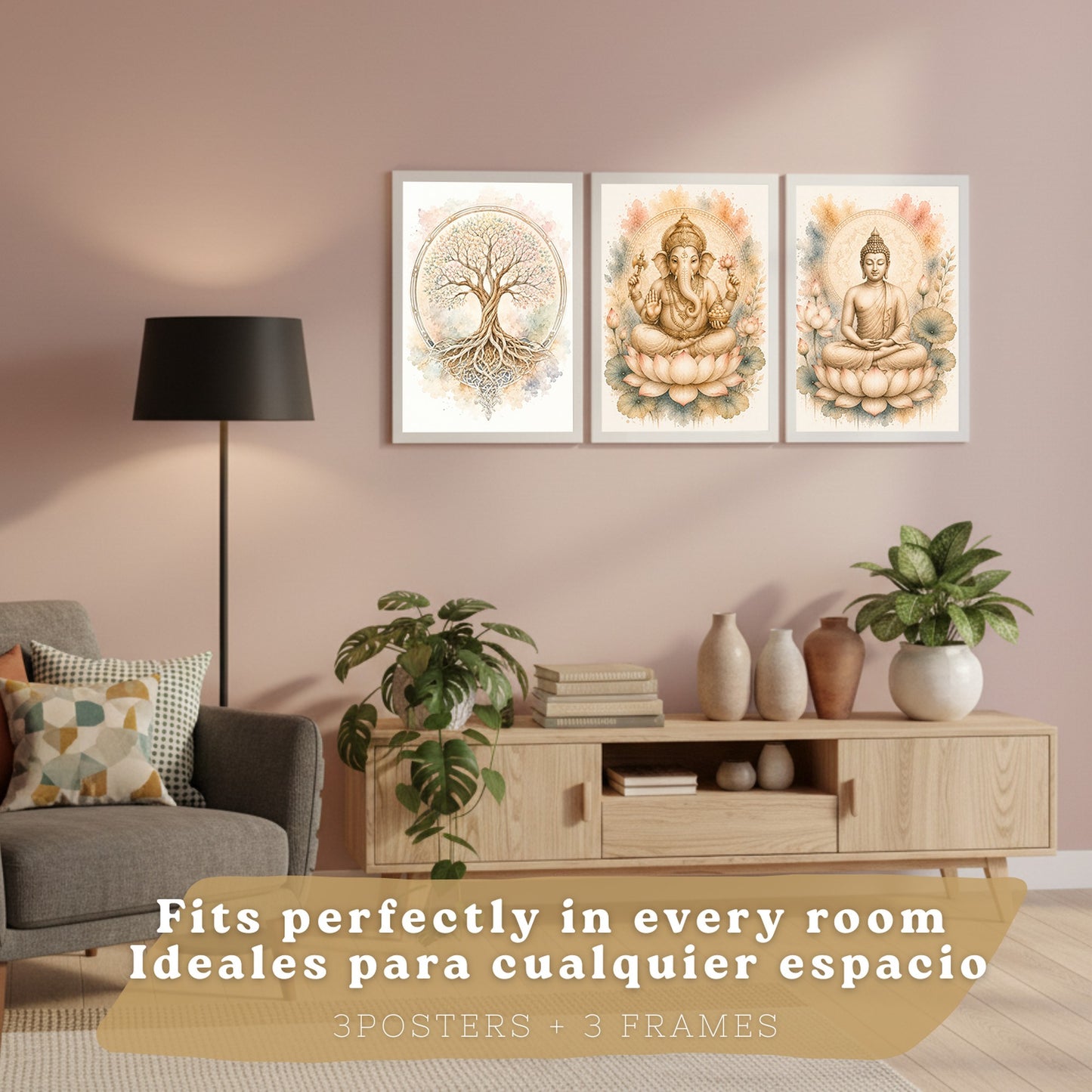 Posters Espirituales con Buda, Ganesha y Arte del Árbol de la Vida