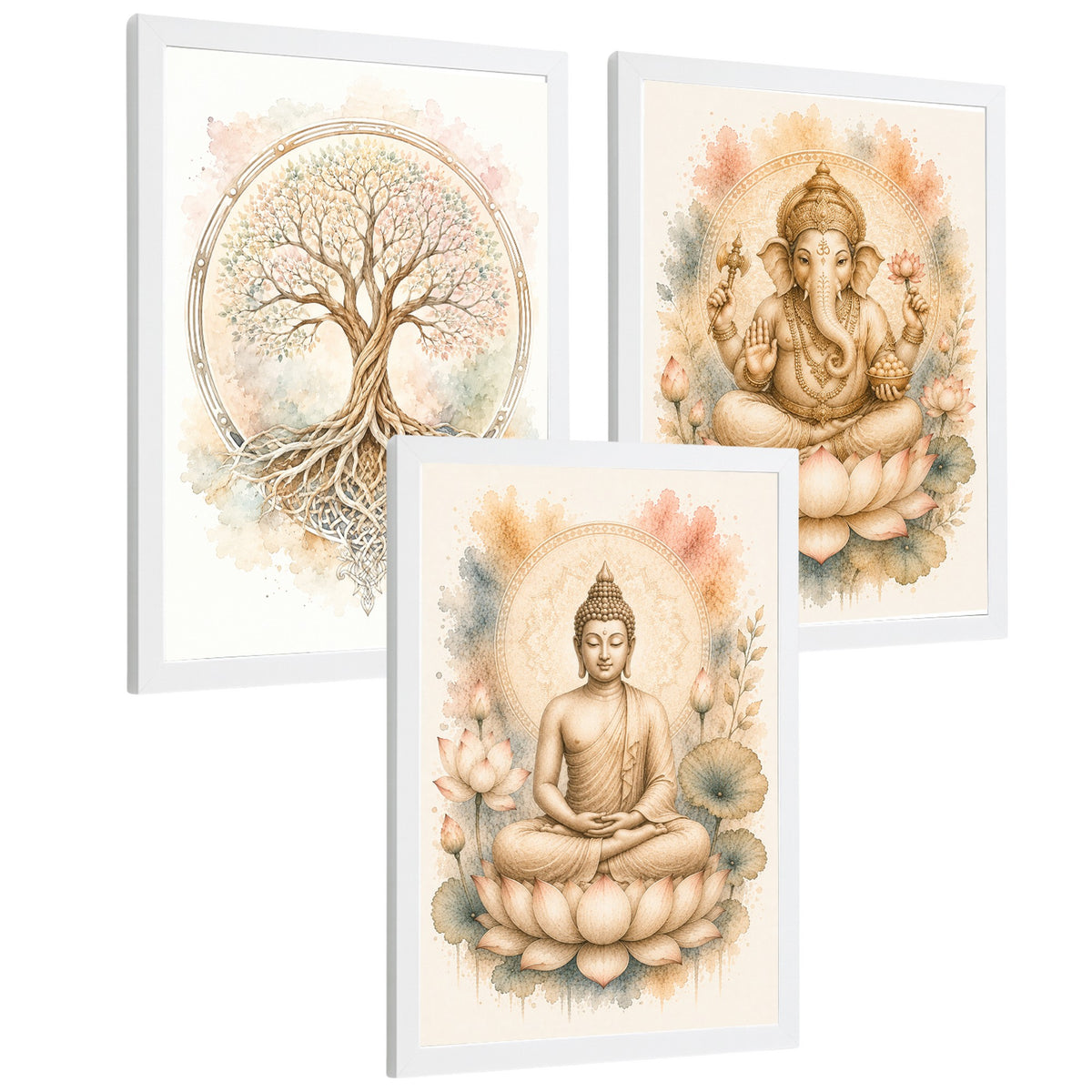 Posters Espirituales con Buda, Ganesha y Arte del Árbol de la Vida