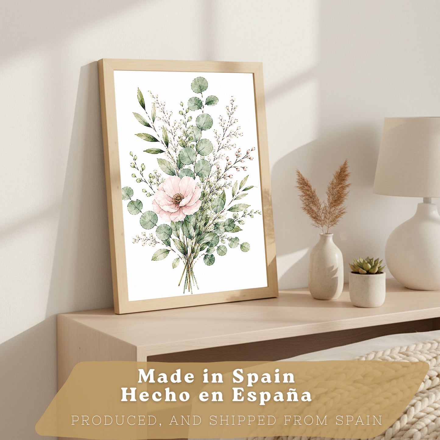 Posters Botánicos de Flores Silvestres con Eucalipto y Lavanda