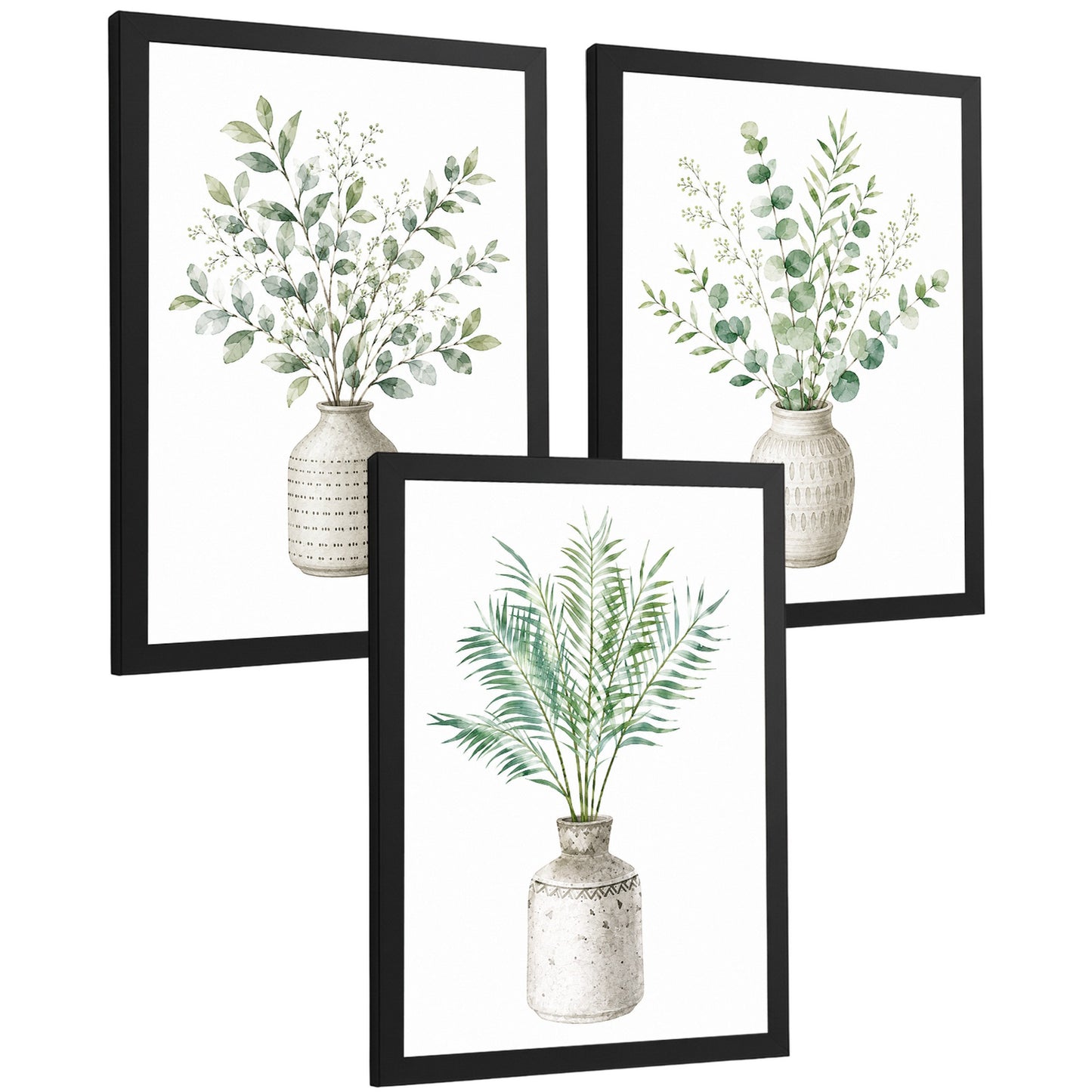 Posters decorativas Botánicos con Eucalipto Verde y Hojas de Palma