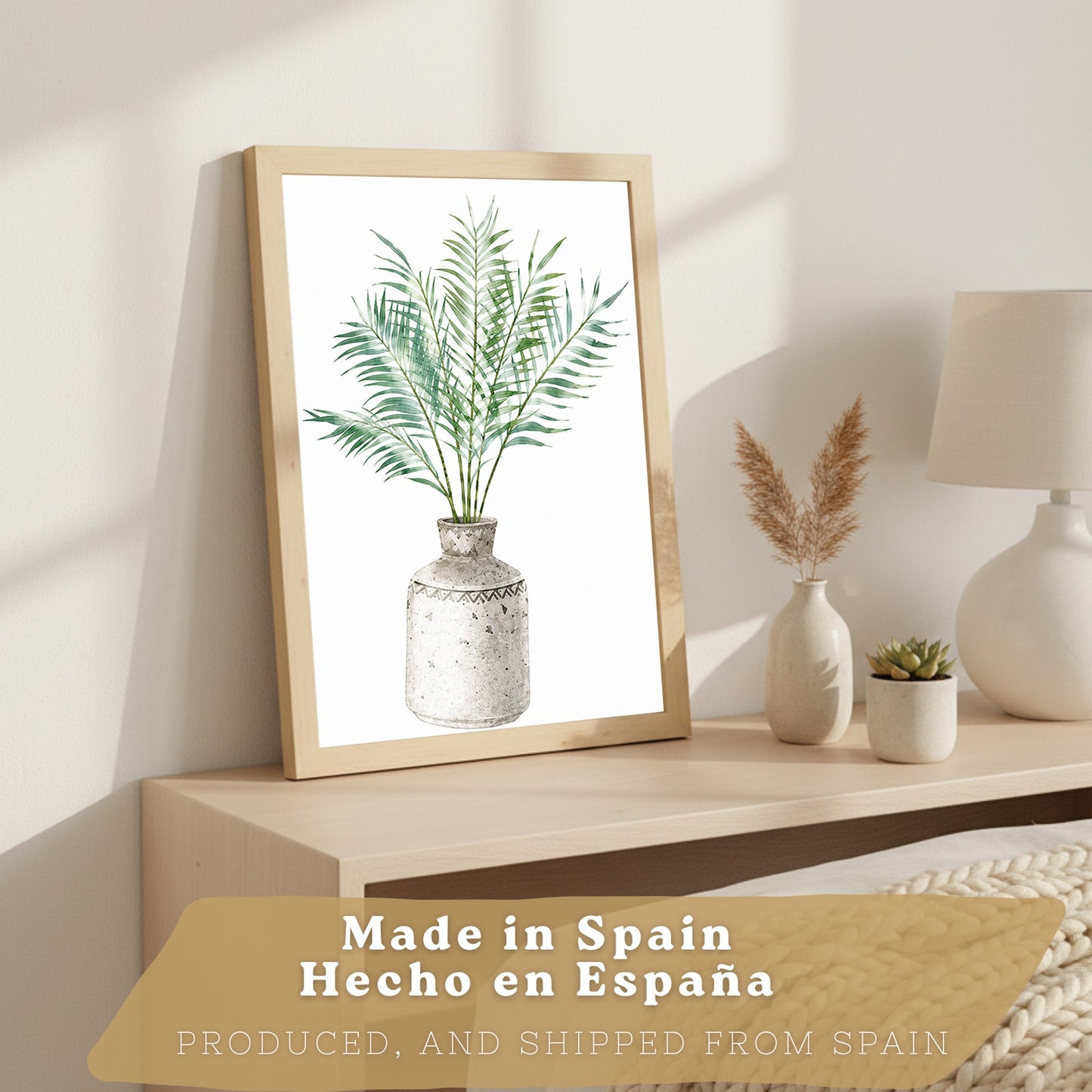 Posters decorativas Botánicos con Eucalipto Verde y Hojas de Palma
