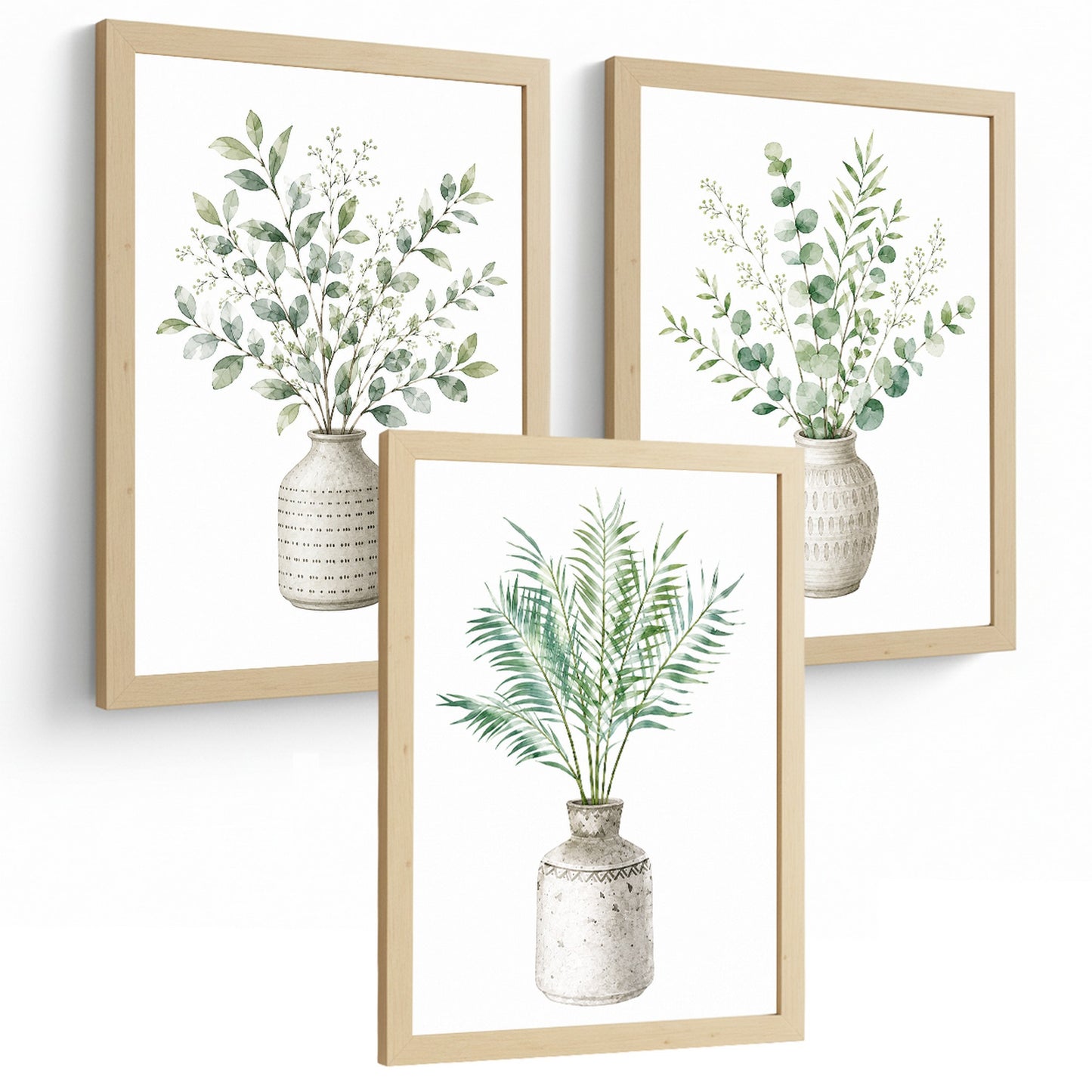 Posters decorativas Botánicos con Eucalipto Verde y Hojas de Palma
