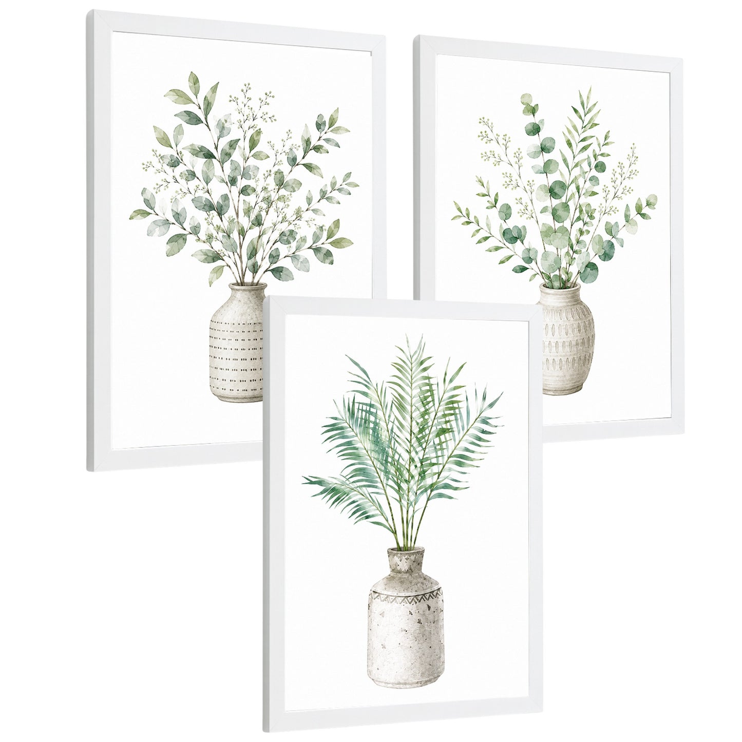 Posters decorativas Botánicos con Eucalipto Verde y Hojas de Palma