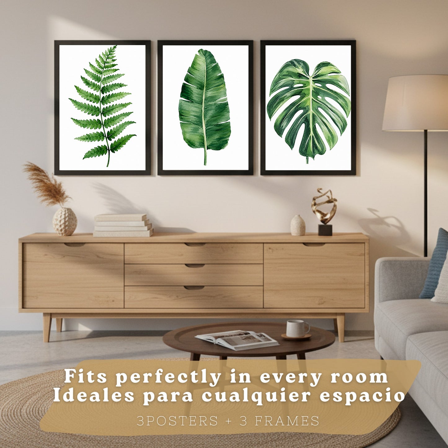 Posters Botánicos Tropicales Arte de Helecho Hoja de Plátano Monstera
