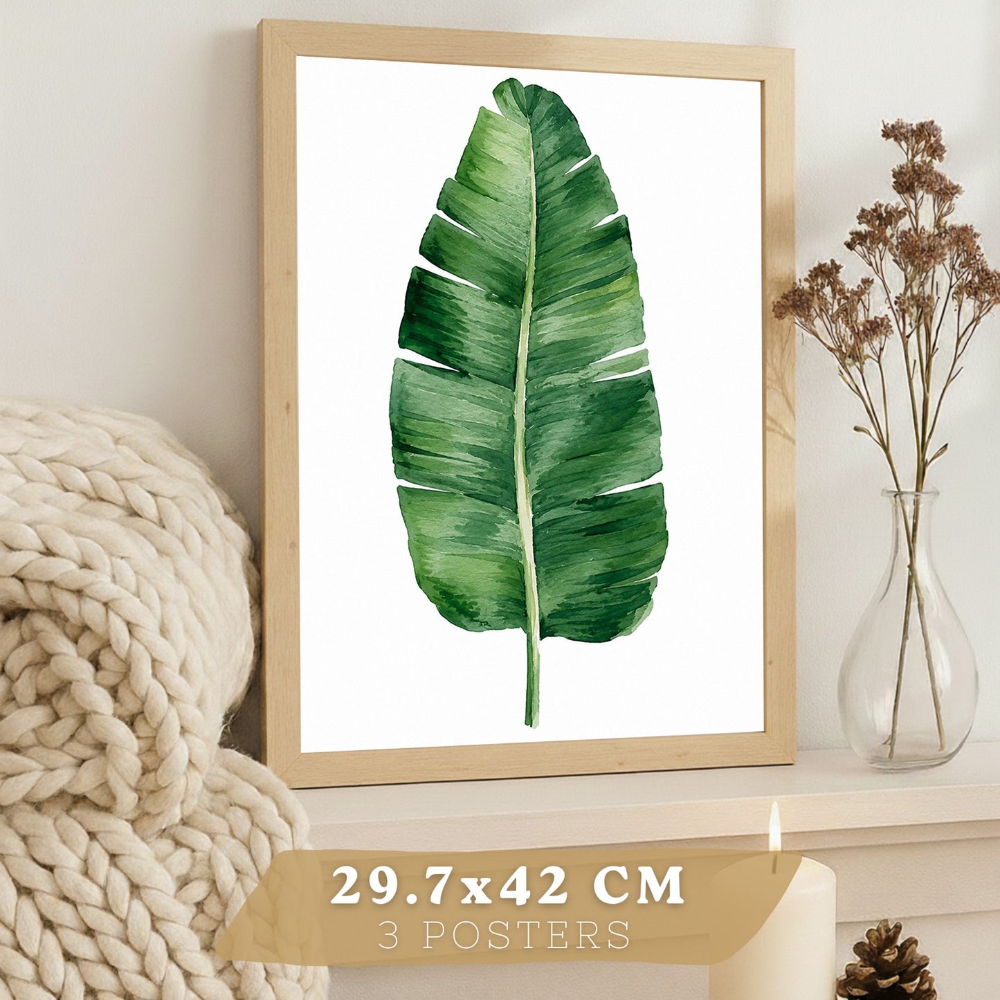 Posters Botánicos Tropicales Arte de Helecho Hoja de Plátano Monstera