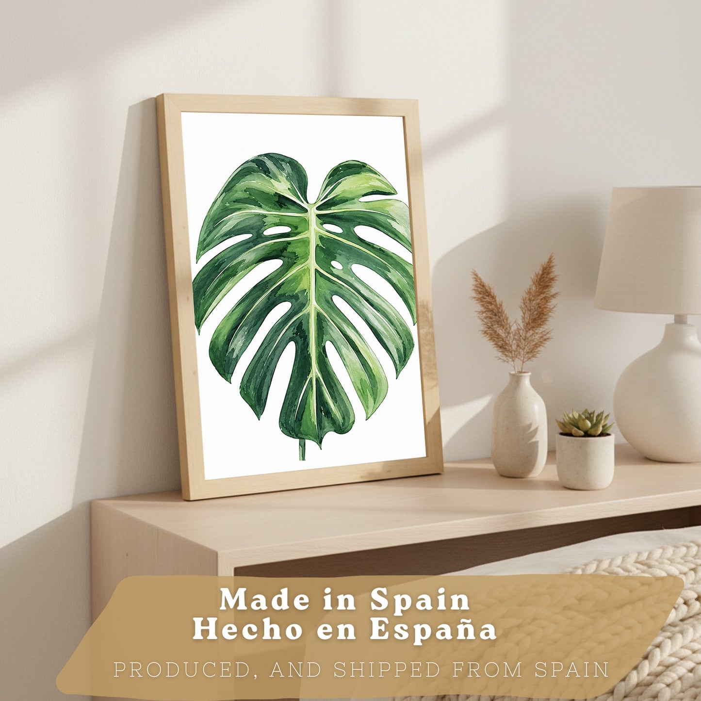 Posters Botánicos Tropicales Arte de Helecho Hoja de Plátano Monstera