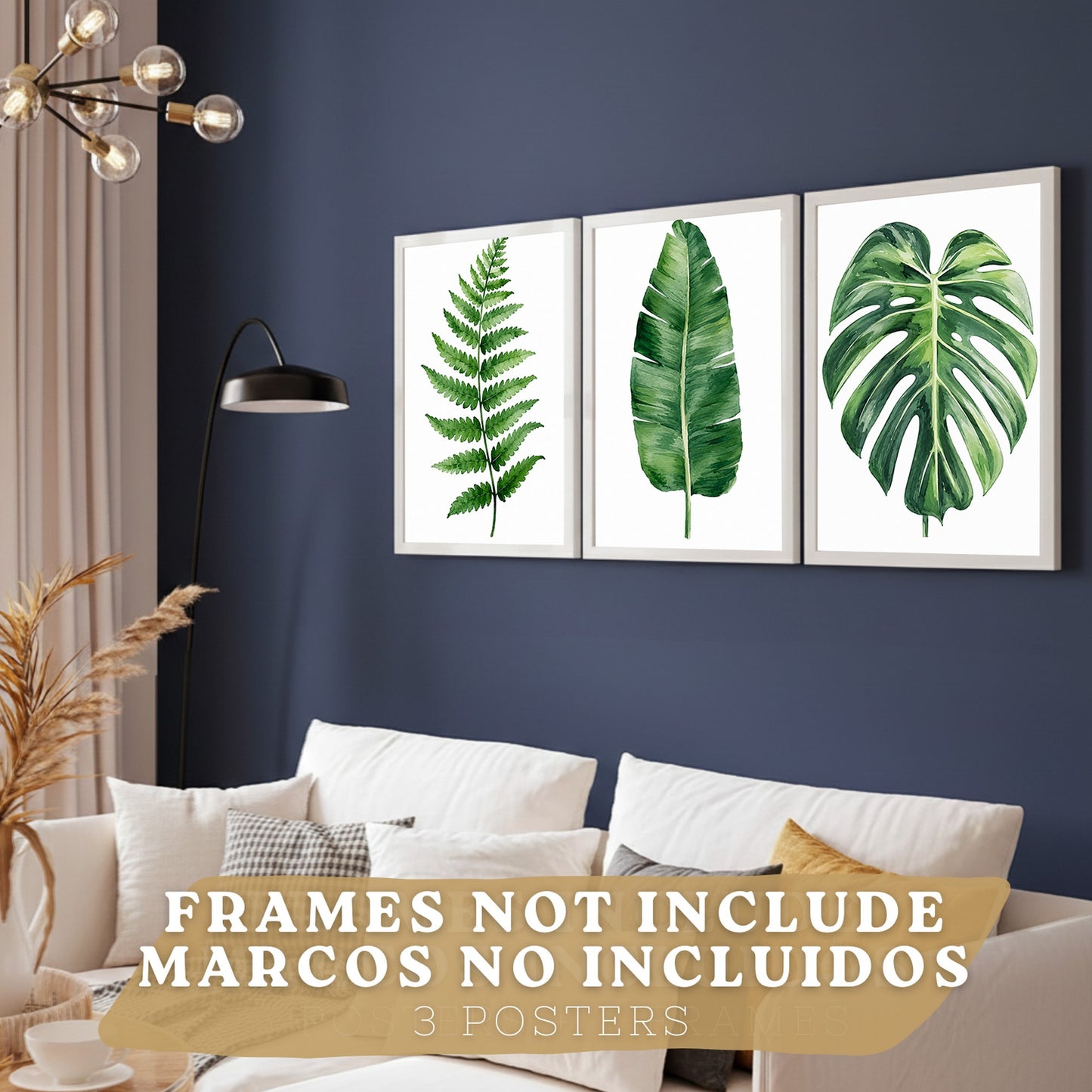 Posters Botánicos Tropicales Arte de Helecho Hoja de Plátano Monstera