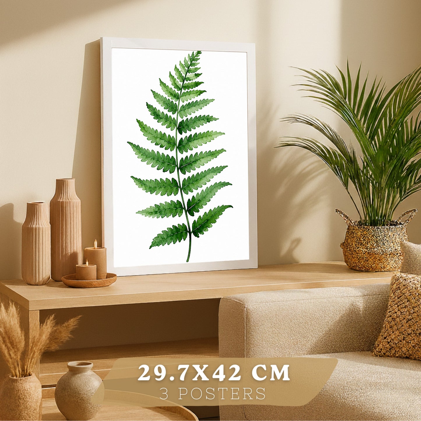 Posters Botánicos Tropicales Arte de Helecho Hoja de Plátano Monstera