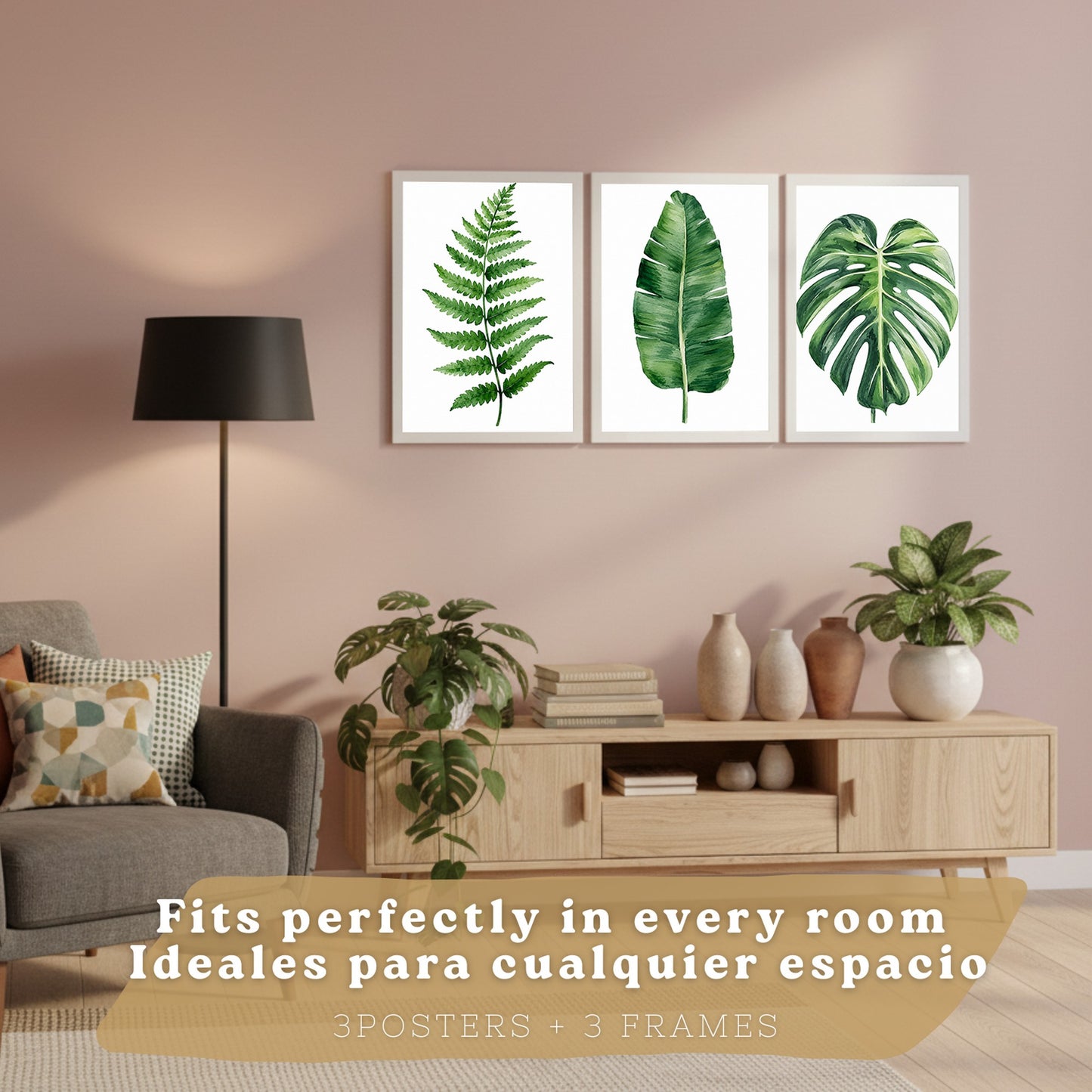 Posters Botánicos Tropicales Arte de Helecho Hoja de Plátano Monstera