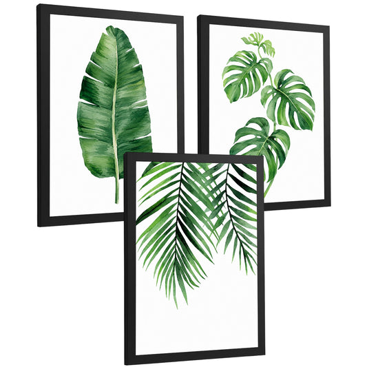 Posters de Hojas Tropicales Monstera, Palma y Hoja de Banano