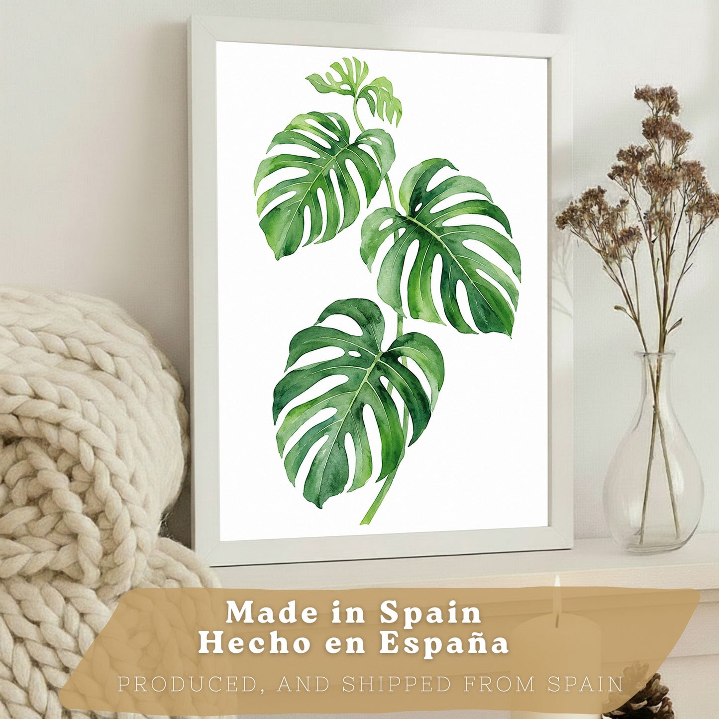 Posters de Hojas Tropicales Monstera, Palma y Hoja de Banano