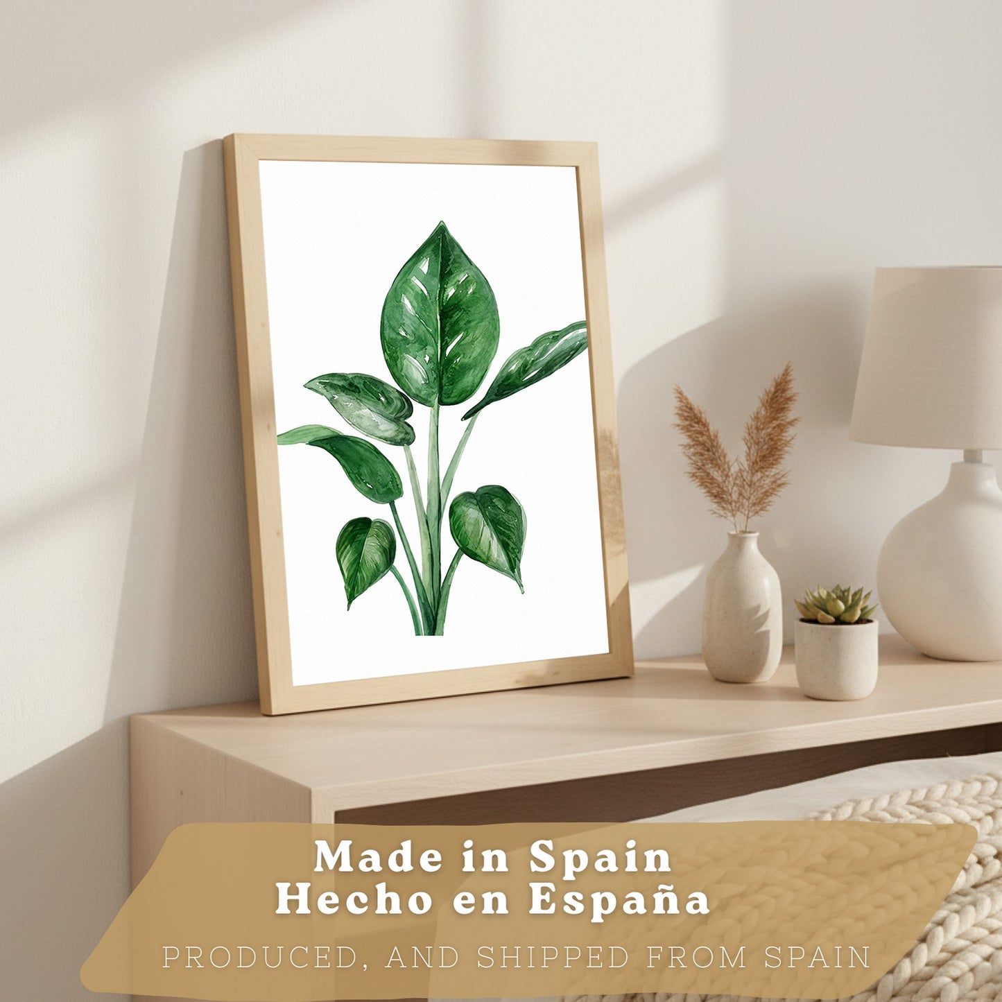 Posters Botánicos Tropicales Monstera, Sansevieria y Arte de Follaje