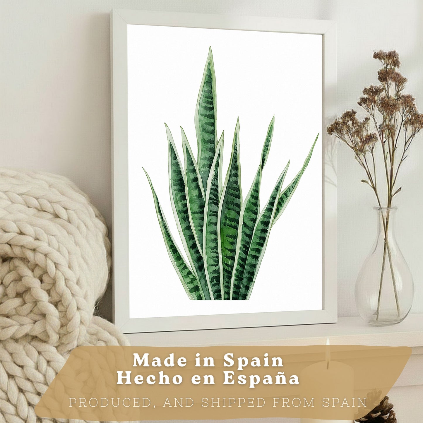 Posters Botánicos Tropicales Monstera, Sansevieria y Arte de Follaje