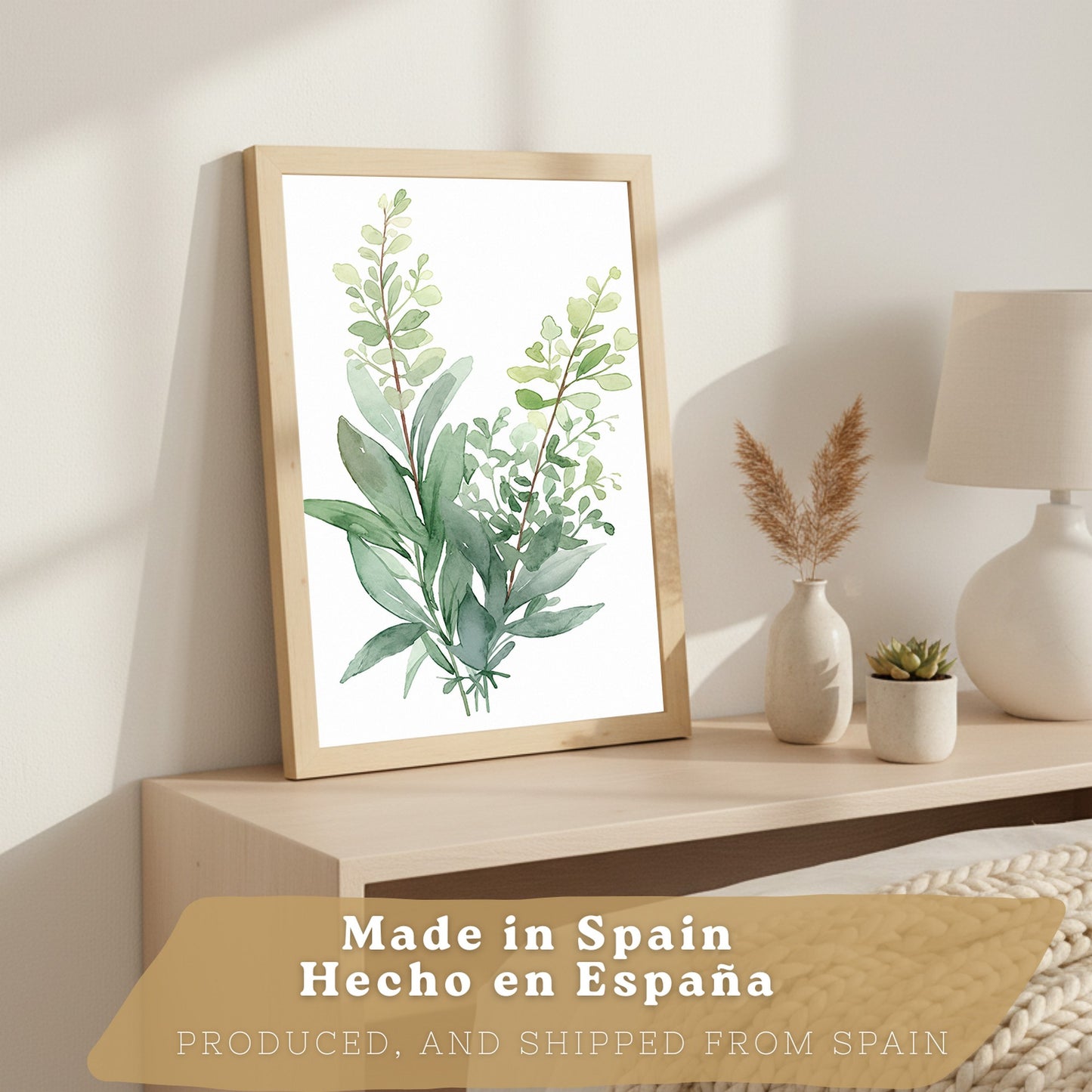 Posters Botánicos de Eucalipto con Hojas Verdes Acuarela