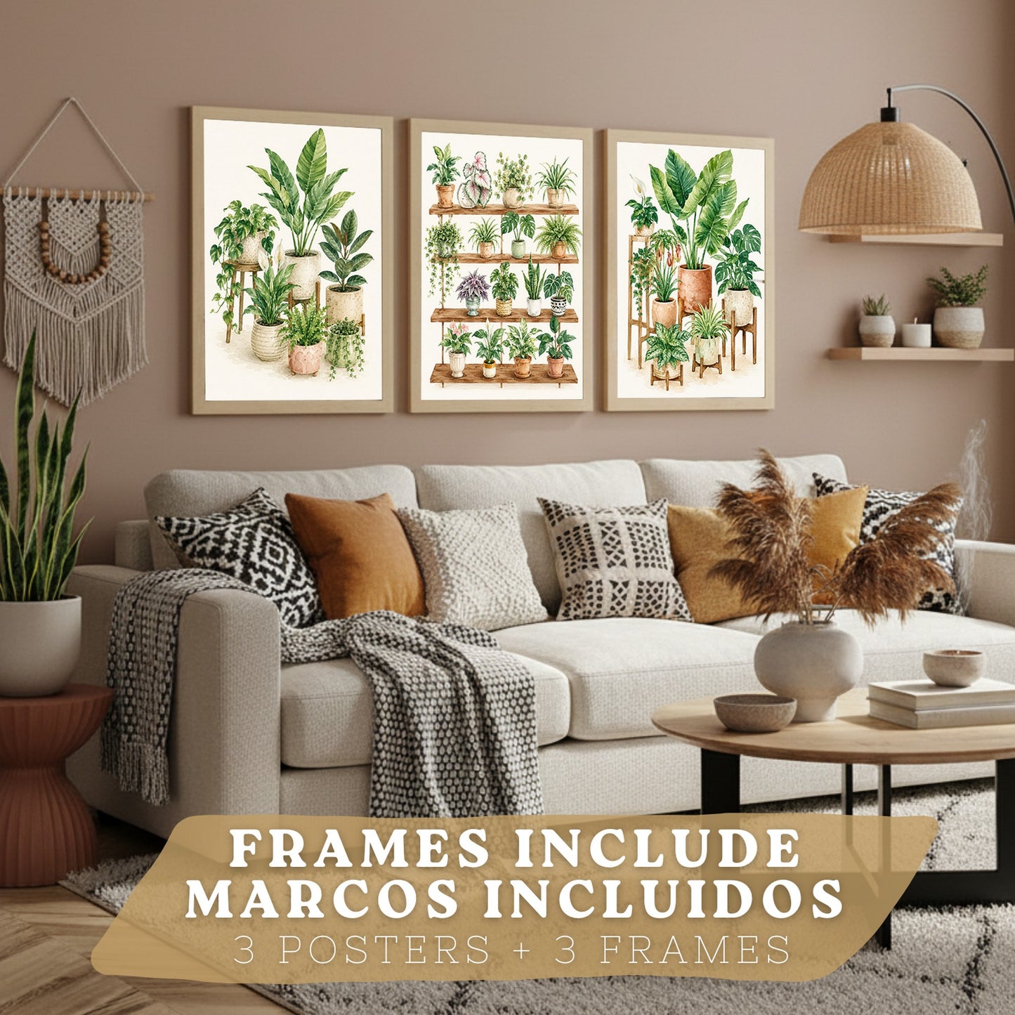 Posters de Plantas de Interior con Arte Botánico Tropical