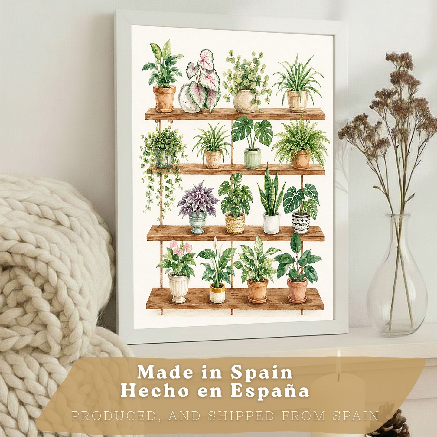 Posters de Plantas de Interior con Arte Botánico Tropical