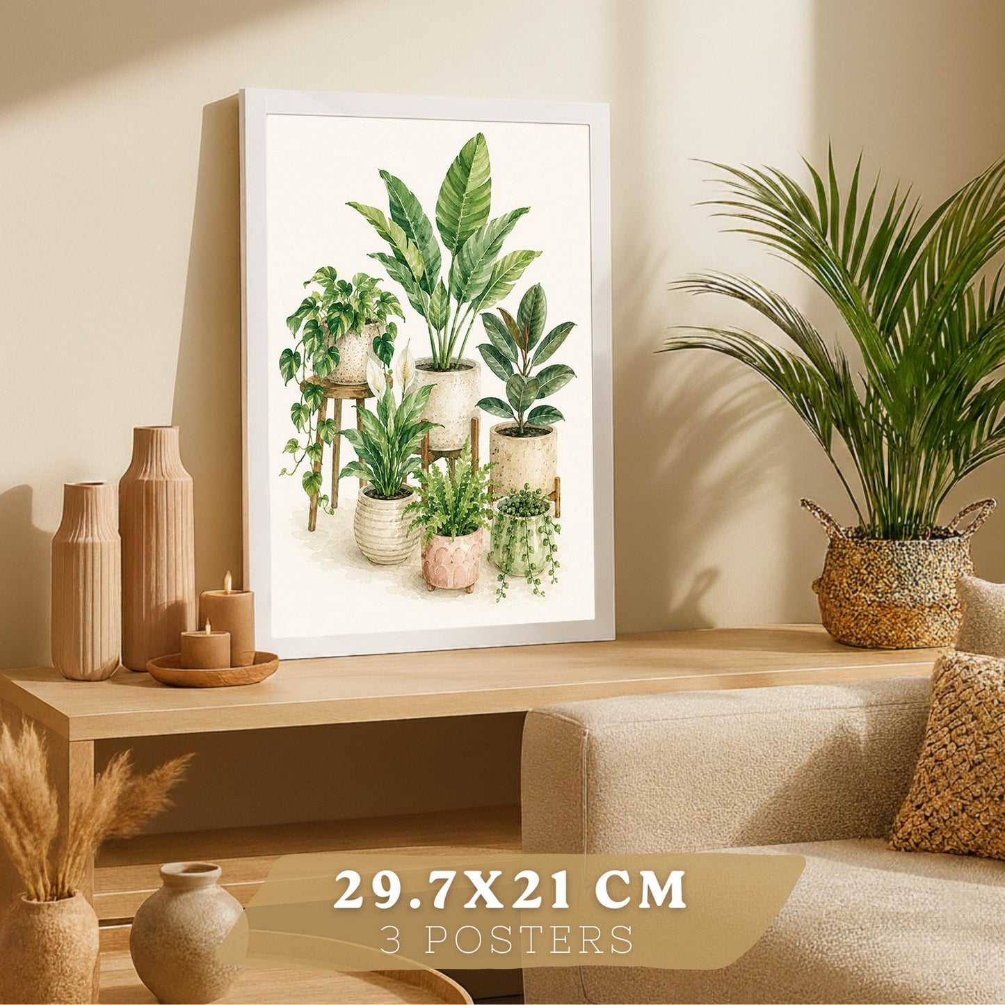 Posters de Plantas de Interior con Arte Botánico Tropical