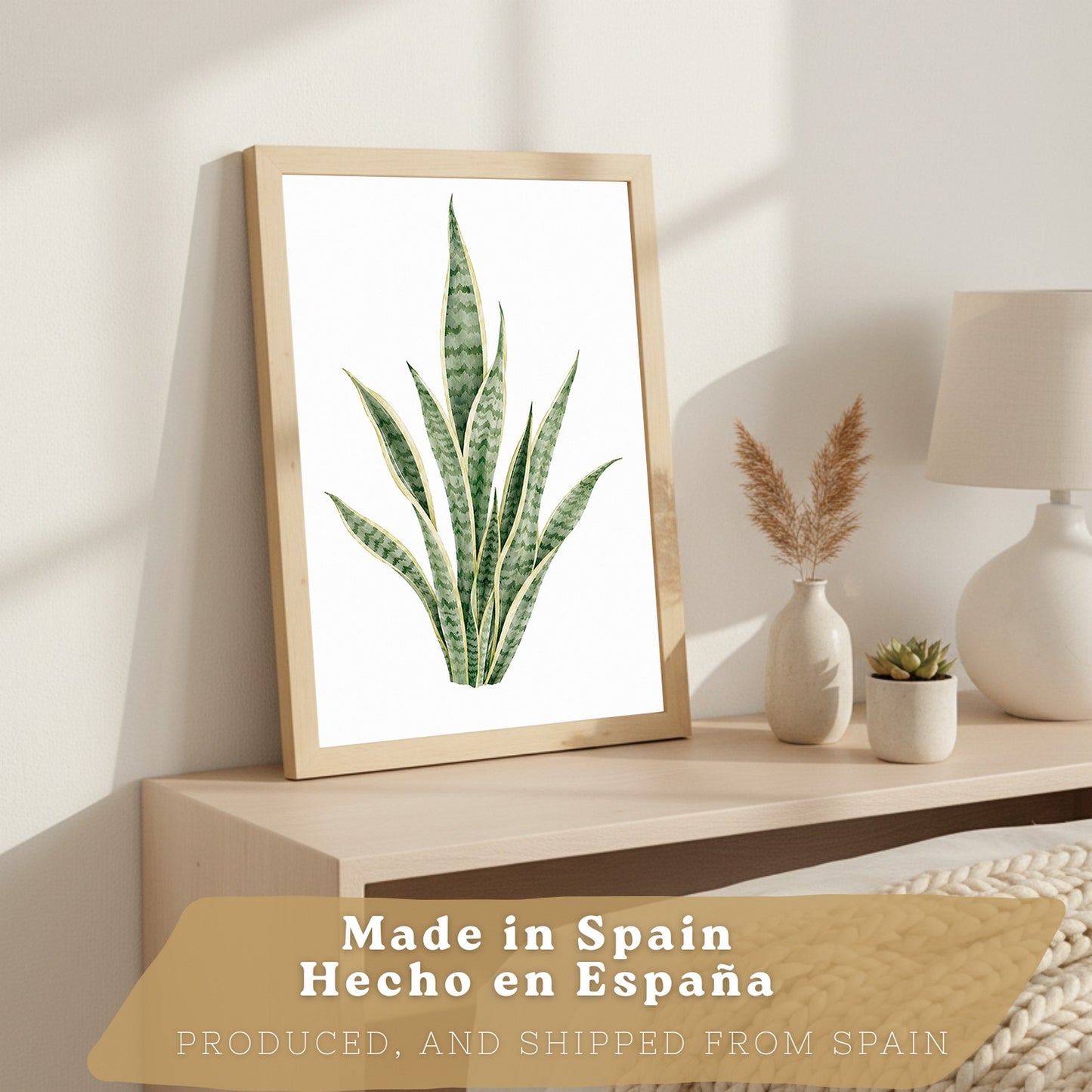 Posters Tropicales con Filodendro, Lirio de la Paz y Sansevieria