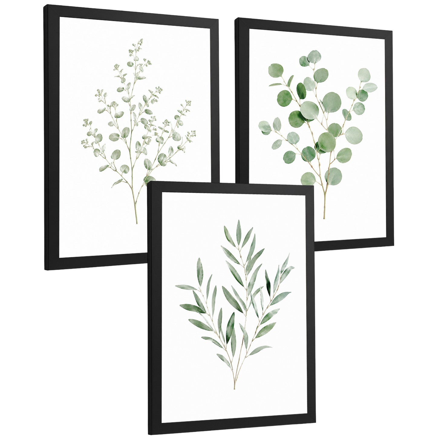 Posters Botánicos de Eucalipto con Arte Minimalista de Hojas Verdes