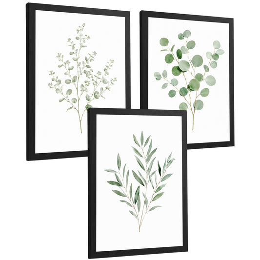 Posters Botánicos de Eucalipto con Arte Minimalista de Hojas Verdes