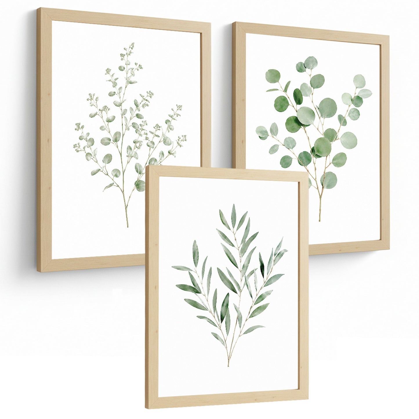 Posters Botánicos de Eucalipto con Arte Minimalista de Hojas Verdes