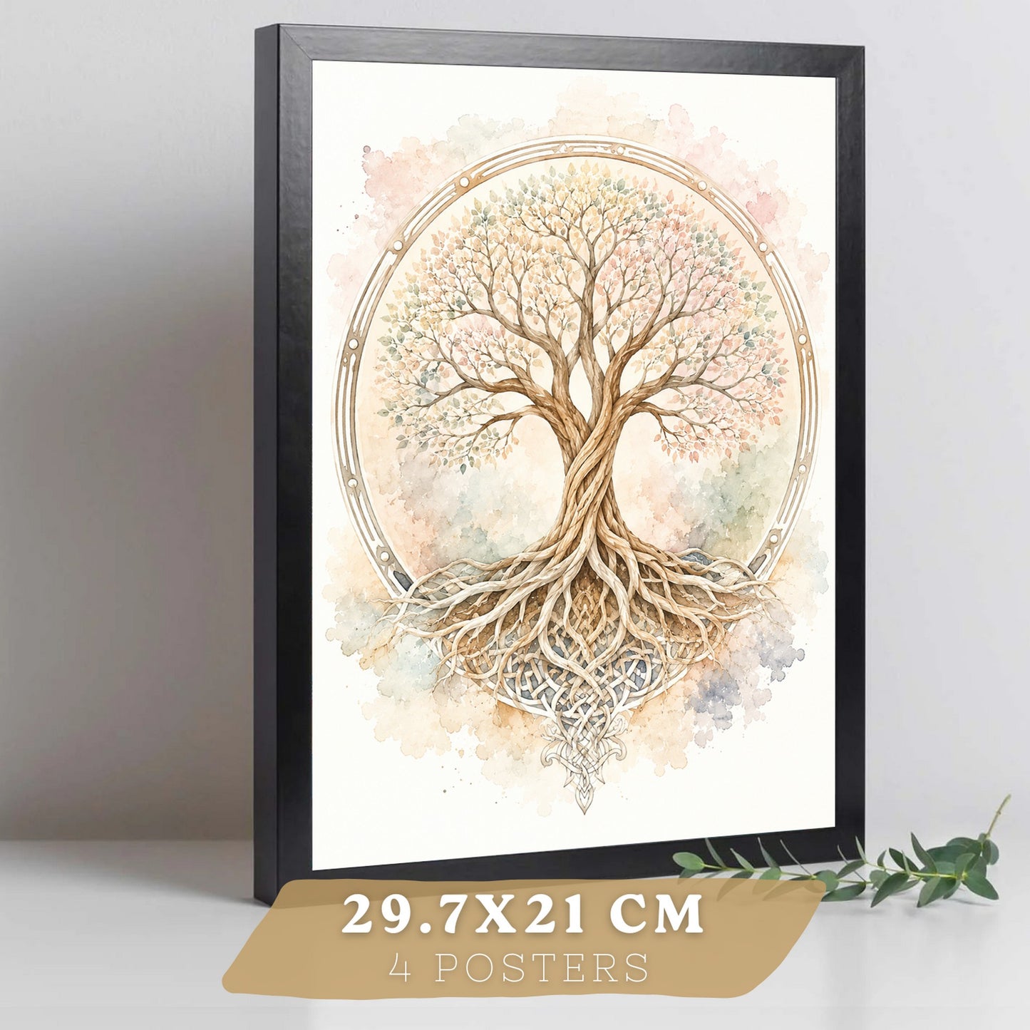 Posters Espirituales con Símbolo Om, Buda y Arte de Loto