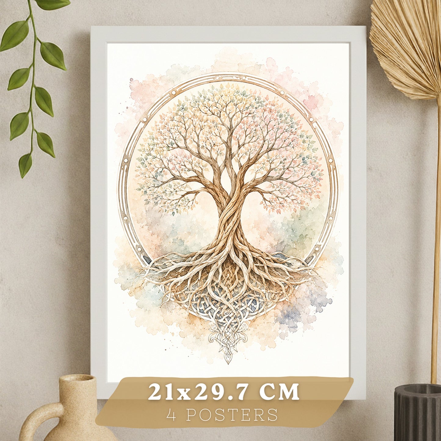 Posters Espirituales con Símbolo Om, Buda y Arte de Loto