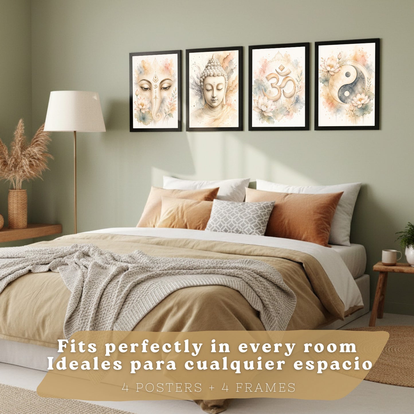 Posters Espirituales con Yin Yang, Om, Buda y Ganesha
