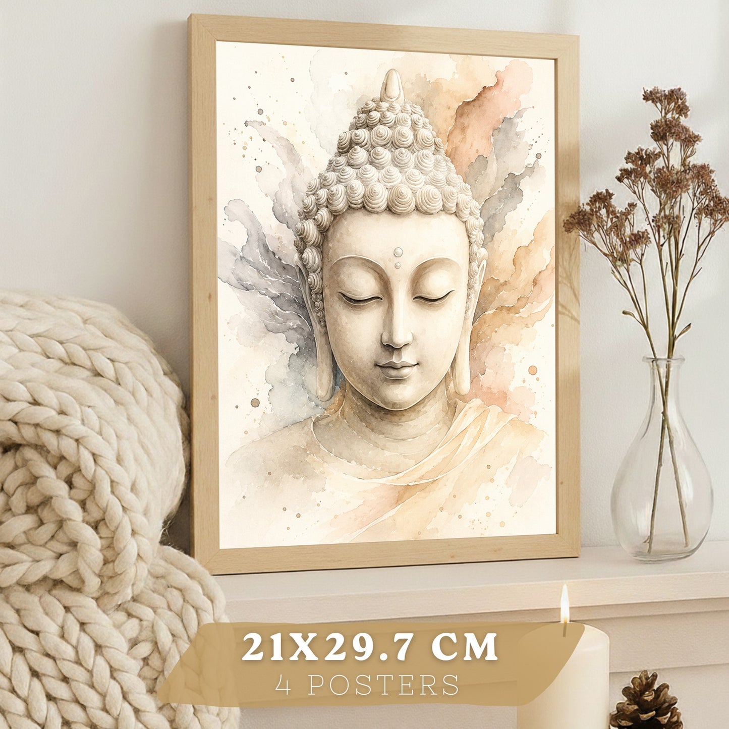 Posters Espirituales con Yin Yang, Om, Buda y Ganesha