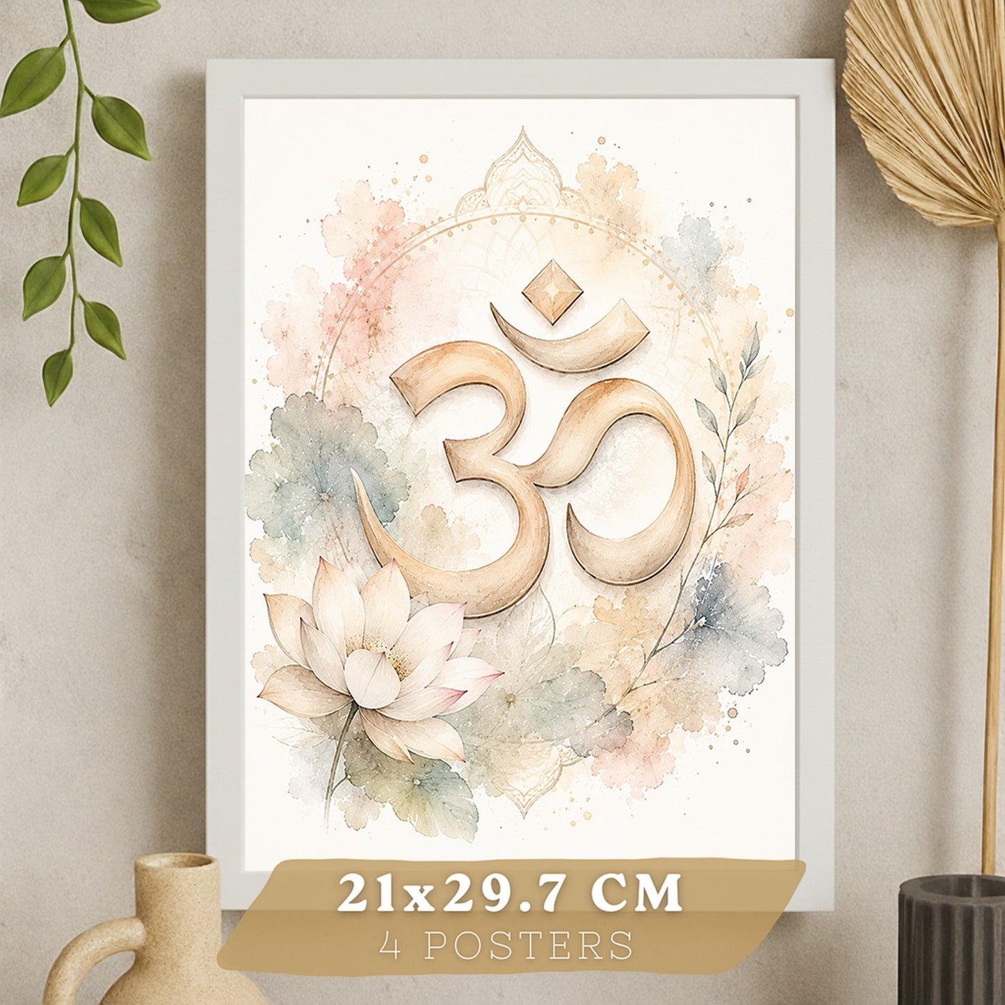 Posters Espirituales con Yin Yang, Om, Buda y Ganesha