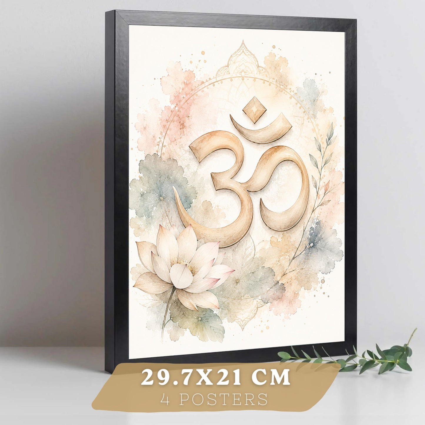 Posters Espirituales con Yin Yang, Om, Loto y Ganesha