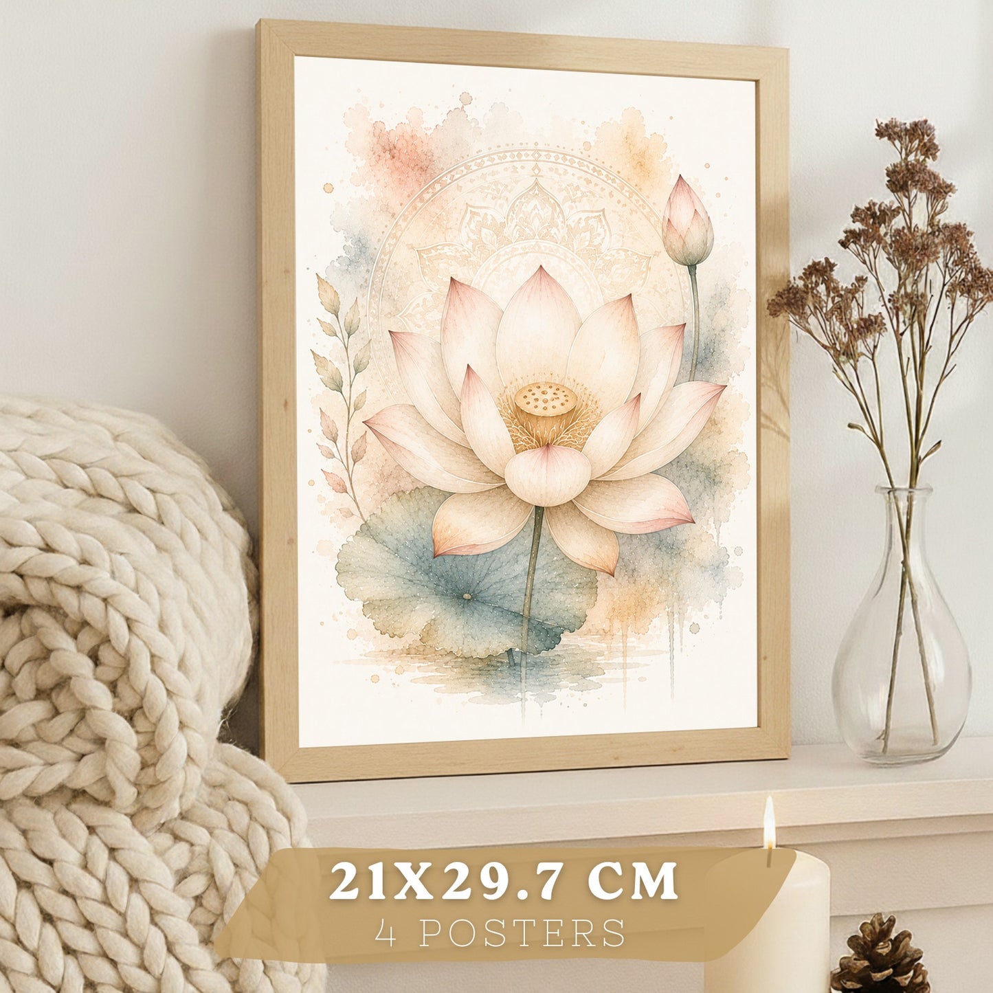 Posters Espirituales con Yin Yang, Om, Loto y Ganesha