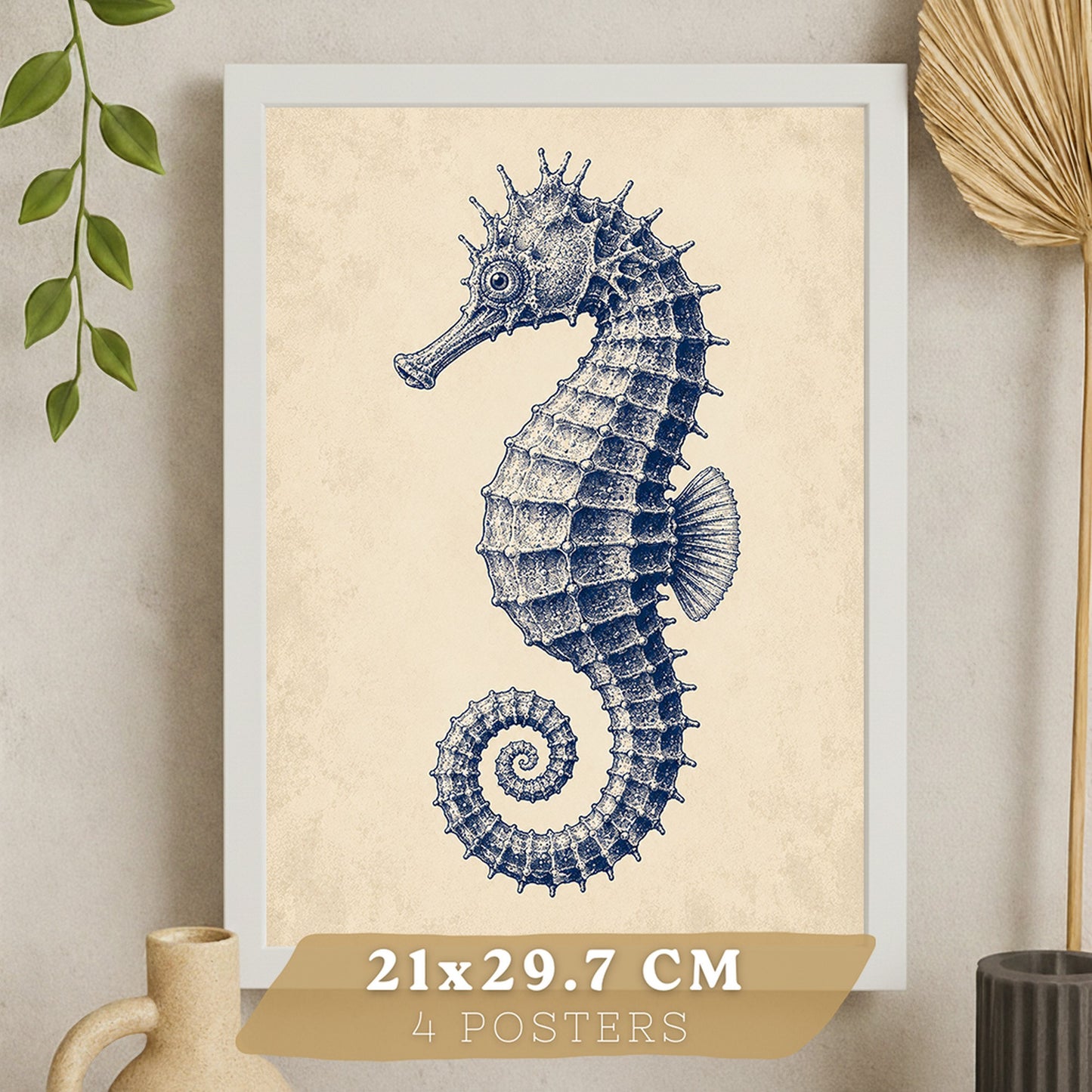 Posters de Costero con Nautilus Caballito de Mar y Estrella de Mar