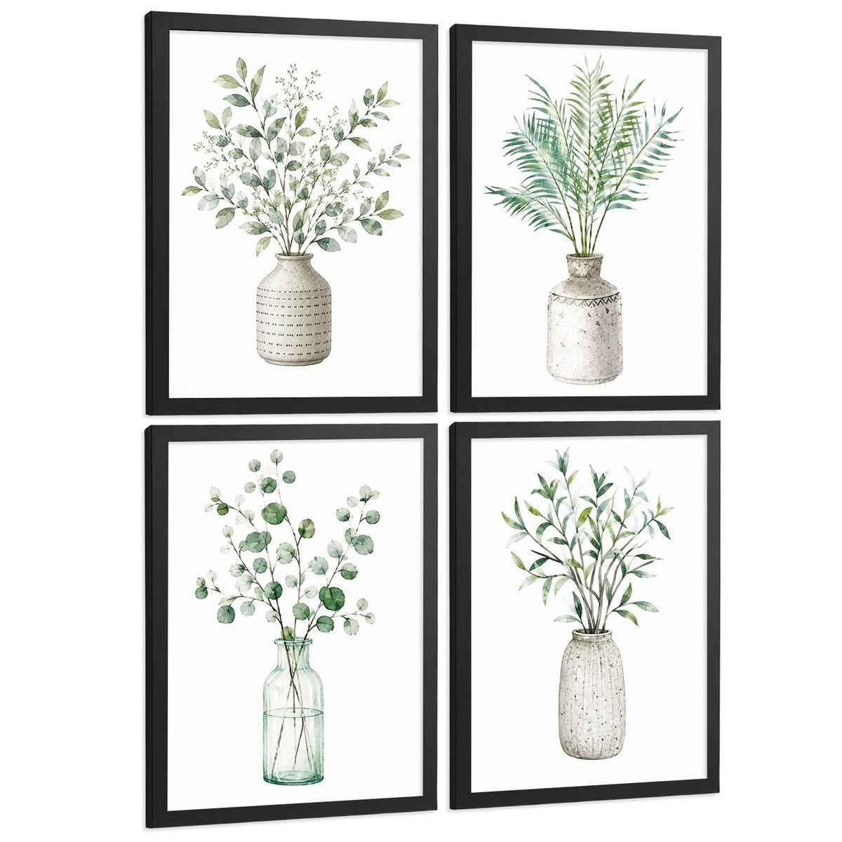 Posters Botánicos con Eucalipto y Hojas Tropicales
