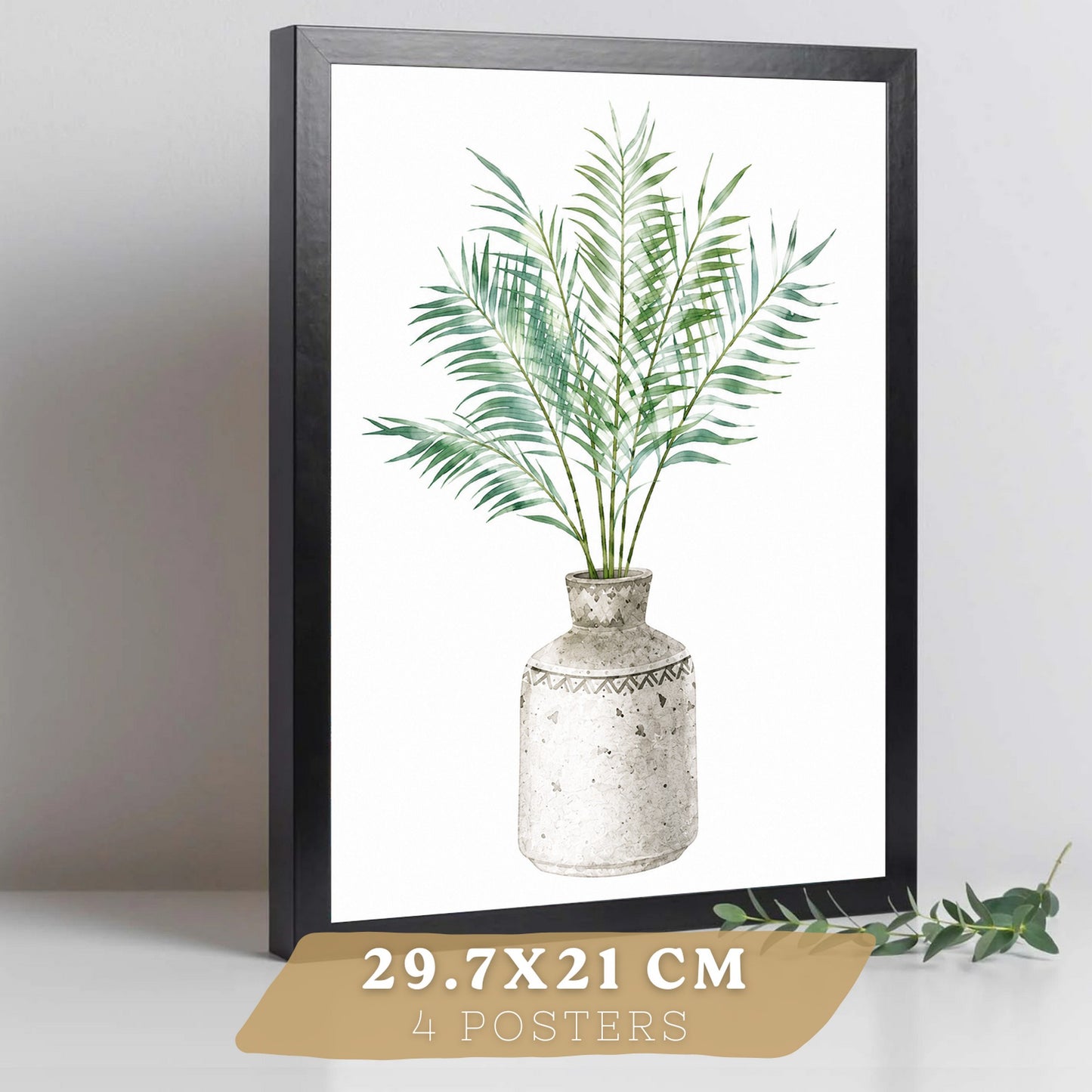 Posters Botánicos con Eucalipto y Hojas Tropicales