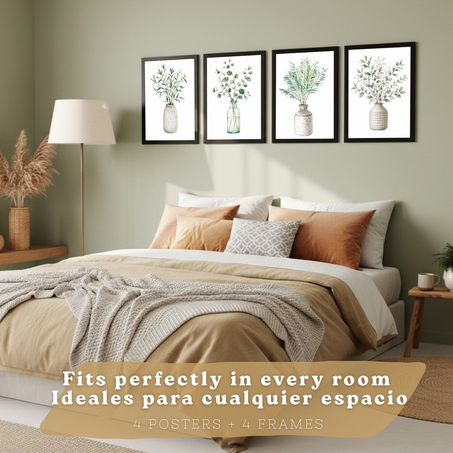 Posters Botánicos con Eucalipto y Hojas Tropicales